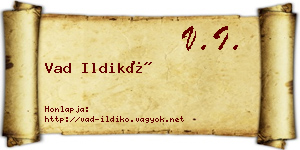 Vad Ildikó névjegykártya